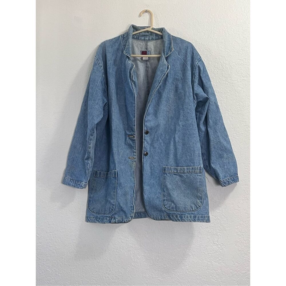 Vintage‎ sun belt denim jean barn coat jacket western chore L